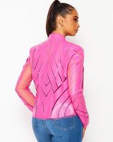 Cut Em' Off Fuchsia Jacket - Palazzo Couture Online