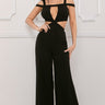 Cutout Detailed Black Jumpsuit - Palazzo Couture Online