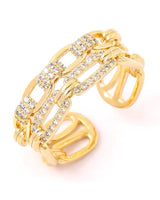 CZ Double Chain Link Ring - Palazzo Couture Online
