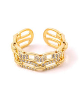CZ Double Chain Link Ring - Palazzo Couture Online