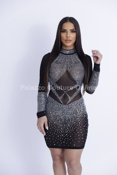 Diva Sensation Mini Dress (Black) - Palazzo Couture Online