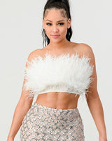 Don't Mess With My Fur Crop Tube Top - Palazzo Couture Online