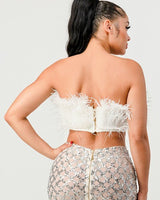 Don't Mess With My Fur Crop Tube Top - Palazzo Couture Online