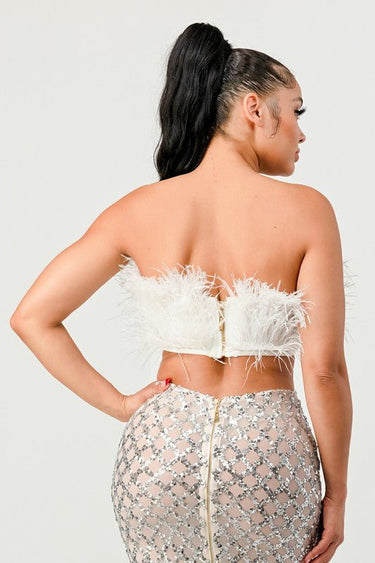 Don't Mess With My Fur Crop Tube Top - Palazzo Couture Online