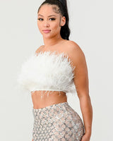 Don't Mess With My Fur Crop Tube Top - Palazzo Couture Online