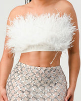 Don't Mess With My Fur Crop Tube Top - Palazzo Couture Online