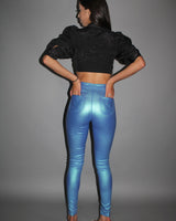 Expensive Views Metallic light Blue Pants - Palazzo Couture Online