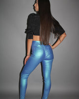 Expensive Views Metallic light Blue Pants - Palazzo Couture Online
