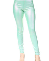 Expensive Views Metallic Pants (Mint) - Palazzo Couture Online