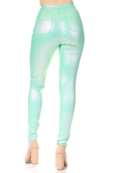 Expensive Views Metallic Pants (Mint) - Palazzo Couture Online