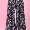 Face Graphic Print Palazzo Pants (Black) - Palazzo Couture Online