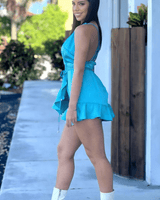 Fade into You Romper Turquoise - Palazzo Couture Online