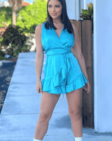 Fade into You Romper Turquoise - Palazzo Couture Online