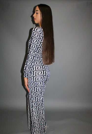 Find a Way Jumpsuit (Black and Ivory) - Palazzo Couture Online