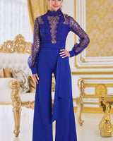First Impression Blue Jumpsuit - Palazzo Couture Online