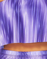 Flared bandeau top and straight leg pants set (purple) - Palazzo Couture Online