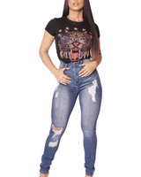 Forever Skinny Vibrant In Blue Jeans - Palazzo Couture Online