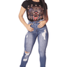 Forever Skinny Vibrant In Blue Jeans - Palazzo Couture Online