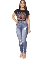 Forever Skinny Vibrant In Blue Jeans - Palazzo Couture Online