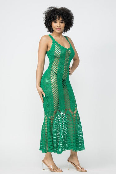 Fresh Day Green Cover Up Dress - Palazzo Couture Online