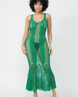 Fresh Day Green Cover Up Dress - Palazzo Couture Online