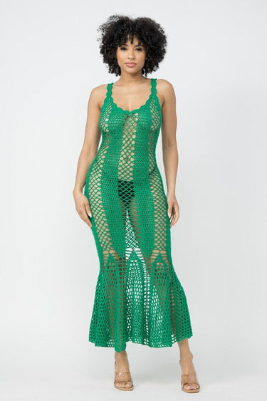 Fresh Day Green Cover Up Dress - Palazzo Couture Online