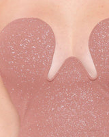 Glittered Wire Bust Midi Dress - Dusty Rose - Palazzo Couture Online