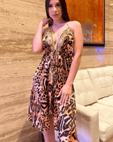 Halter Neck Bugle Bead Premium Resort Mini Dress - Palazzo Couture Online