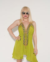 Halter Neck Premium Mini Dress (lemon) - Palazzo Couture Online