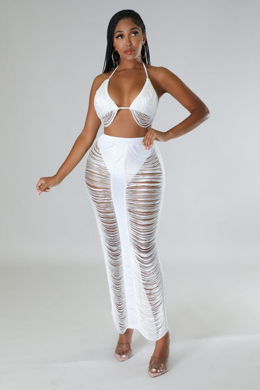 Haven Days Skirt Set White - Palazzo Couture Online