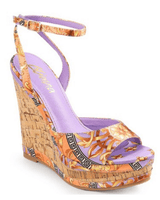 High Class Lifestyle Wedges (Purple Multiprint) - Palazzo Couture Online