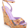 High Class Lifestyle Wedges (Purple Multiprint) - Palazzo Couture Online