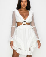 Honey Comb Mesh Mini Dress - Palazzo Couture Online