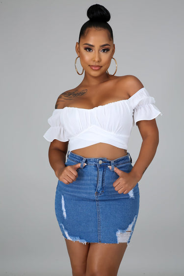 Hot Stuff White Crop Top - Palazzo Couture Online