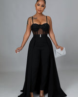 I'm So Into You Black Jumpsuit - Palazzo Couture Online