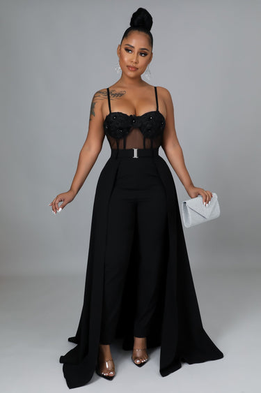 I'm So Into You Black Jumpsuit - Palazzo Couture Online