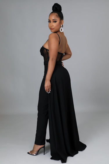 I'm So Into You Black Jumpsuit - Palazzo Couture Online