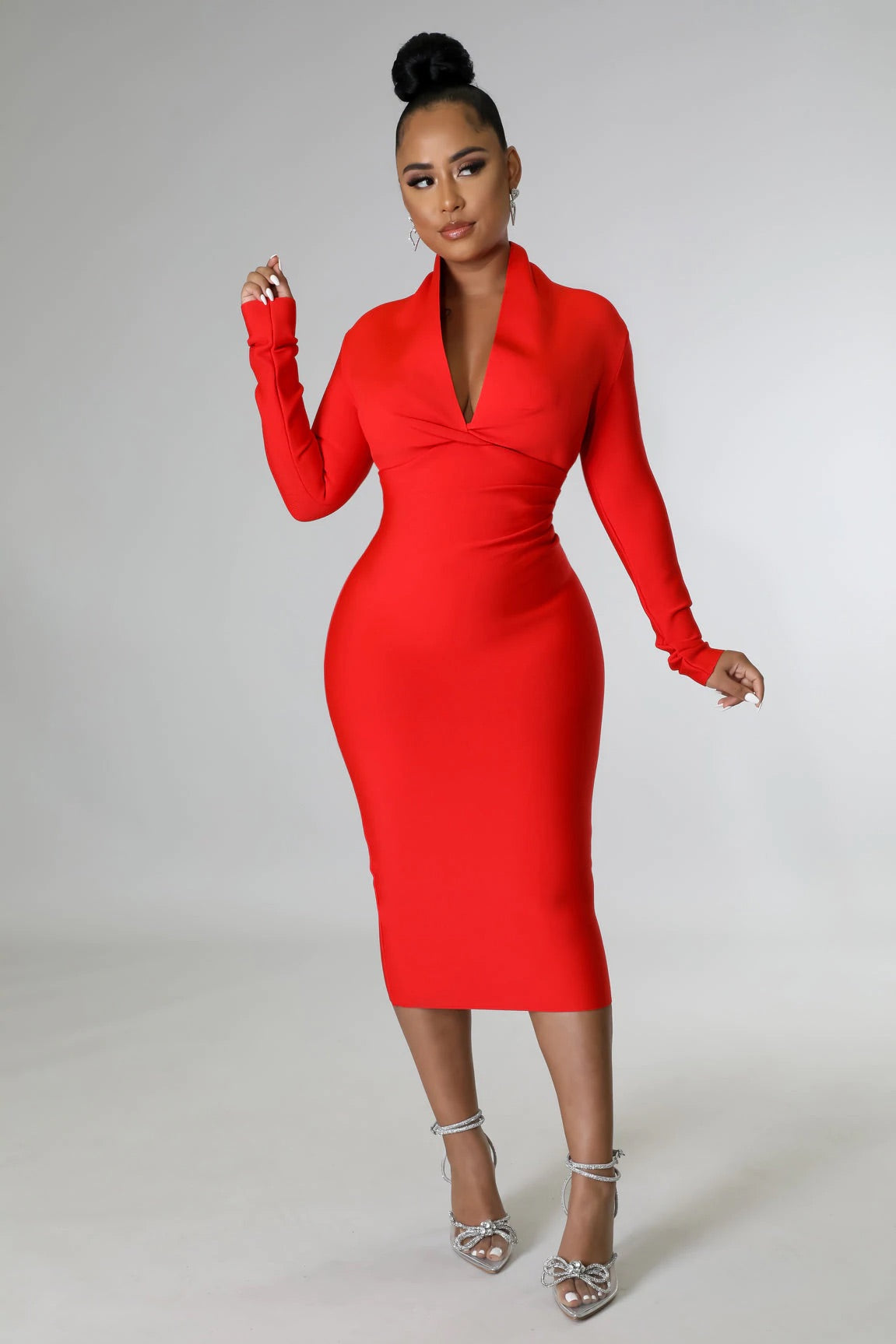Treat Yourself Midi Dress (red)