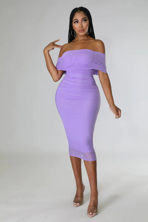 Sincerely Yours Ruched  Lilac Dress