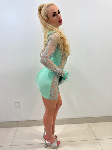 Viche Glam Mini Dress Teal