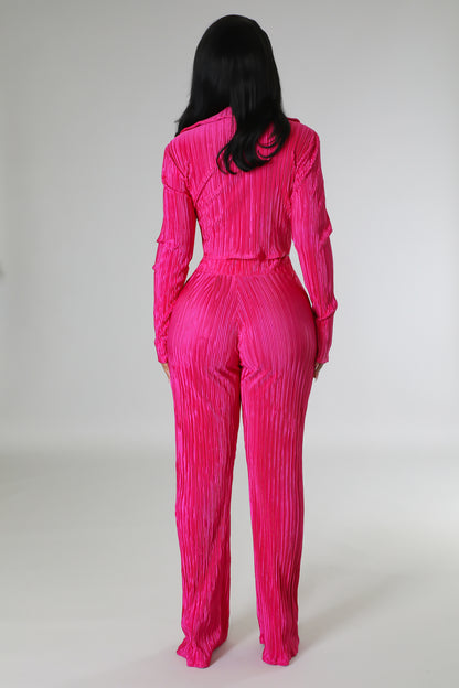 Brunch Babe Pant Set (Fuchsia)