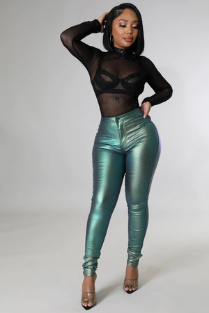 Kelly Iridescent Jeans Green