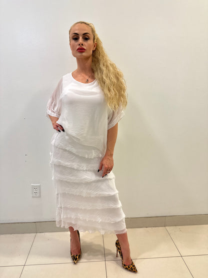 Bellissima Donna Italian Maxi Dress (White)