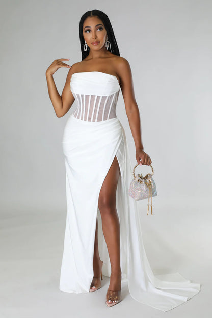 First Impression Maxi Dress ( White)