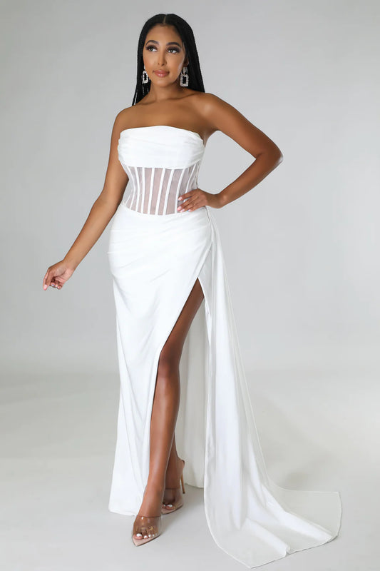First Impression Maxi Dress ( White)