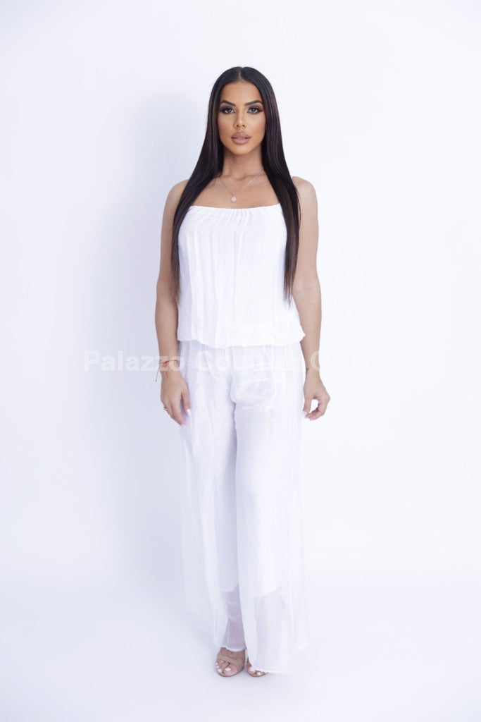 Just Chilling White Jumpsuit One Size /