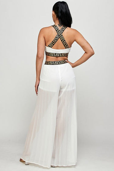 Kalira Palazzo Pants Set white - Palazzo Couture Online