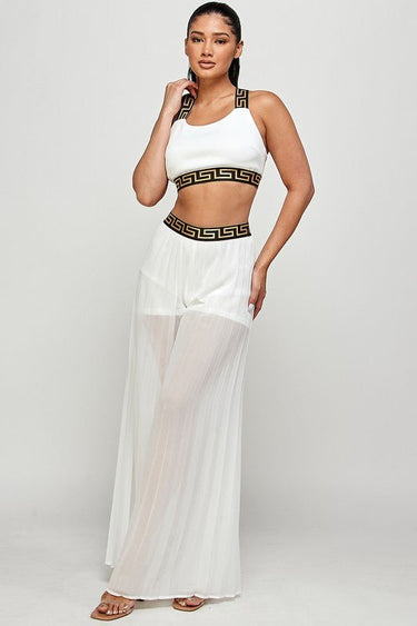 Kalira Palazzo Pants Set white - Palazzo Couture Online