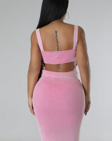 Kathy Gal Bodysuit Skirt Set Pink - Palazzo Couture Online