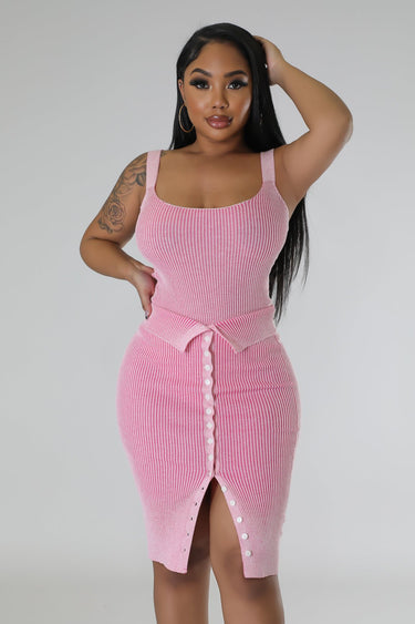 Kathy Gal Bodysuit Skirt Set Pink - Palazzo Couture Online